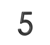 Autocollants Numéros Maison Auto-adhésifs 2 Pouces, Modernes En ABS. Numéro Porte 5 Cm, En Or/argent/noir, Signe D'adresse Pour Boîte Aux Lettres, Décor Extérieur, Pour Hôtel, Café(Black 5)