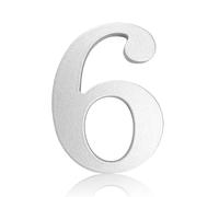 Autocollants numéros maison auto-adhésifs 2 pouces, numéro porte en métal moderne en acier inoxydable 5 cm, noir/or/argent, signe d'adresse pour boîte aux lettres, hôtel, maison, jardin(Silver 6)