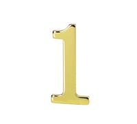 Autocollants Numéros Maison Auto-adhésifs 2 Pouces Or/bronze Alliage d'Aluminium Numéro Porte 3D Moderne Panneau d'Adresse pour Boîte aux Lettres Extérieure Décoration(Gold 1)