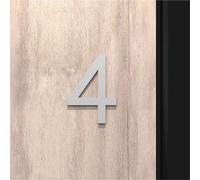 Autocollants numéros maison auto-adhésifs Noir/Or/Argent Numéros porte 2/3/4 pouces en acrylique moderne pour adresse boîte aux lettres extérieure, hôtel, appartement, poteau, plaque café(Silver 4,3In