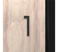 Autocollants numéros maison auto-adhésifs Noir/Or/Argent Numéros porte 2/3/4 pouces en acrylique moderne pour adresse boîte aux lettres extérieure, hôtel, appartement, poteau, plaque café(Black 1,2In)