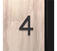 Autocollants numéros maison auto-adhésifs Noir/Or/Argent Numéros porte 2/3/4 pouces en acrylique moderne pour adresse boîte aux lettres extérieure, hôtel, appartement, poteau, plaque café(Black 4,2In)