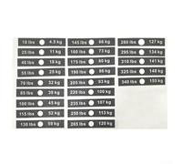 Autocollants numérotés pour équipement de fitness, 4 de 5 kg à 155 kg, étiquettes anti-rayures et résistantes à la transpiration pour une reconnaissance claire et rapide du poids