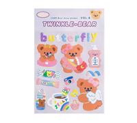 Autocollants Ours De Dessin Animé Coréen Ins Wind, Petits Autocollants Kawaii De Matériel De Décoration D'ordinateur Sans Couture Pour Fournitures De Journal