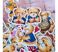 Autocollants Ours Mignon, Étiquette Décorative, Scrapbooking Et Artisanal, Pour Livre D'étudiant, Jouets Pour Enfants, 40 Pièces