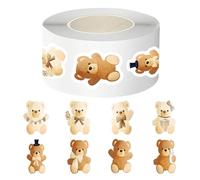 Autocollants Ours Mignons - 500 Pièces,6 X 6 X 2,8 Cm, Autocollants Adhésifs Résistants | Stickers En Papier Pour, Famille Et Amis, À Coller À L'intérieur, À L'extérieur, À La Maison, Dans