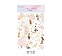 Autocollants Pailletés My Sakura World Et Animaux, Étiquette Décorative Pour Journal Intime, Décoration Pour Ordinateur, 1 Feuille