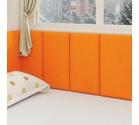 Autocollants Panneaux Muraux Anti-humidité, Papier Peint Isolant Thermique Mur Très Epais, 3D Stickers Muraux Decoratif, Panneau Rembourré Coussin pour Salon, Chambre(Orange,2pcs)