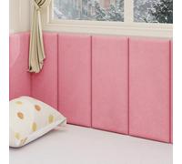 Autocollants Panneaux Muraux Anti-humidité, Papier Peint Isolant Thermique Mur Très Epais, 3D Stickers Muraux Decoratif, Panneau Rembourré Coussin pour Salon, Chambre(Rose,2pcs)