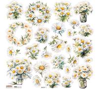 Autocollants Papier Scrapbooking - ScrapLove - Bouquets Marguerites Couronnes