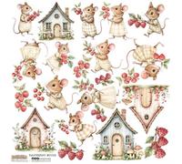 Autocollants Papier Scrapbooking - ScrapLove - Raspberry Mouse 1 Souris Framboises