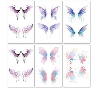 Autocollants Papillon Phosphorescents, Tatouages Éphémères Colorés, Imperméables Et Longue Durée, Pour Hommes, Femmes Et Enfants, Frais Et Mignons. 7.5 * 12cm