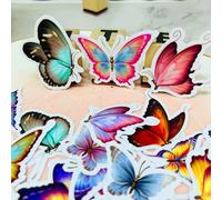 Autocollants Papillon Pour Enfants, 30 Pièces, Beaux Autocollants De Livre Faits Maison Sur Ordinateur Portable/Scrapbooking Décoratif/Bricolage