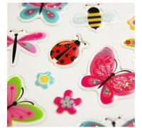 Autocollants - Papillons à paillettes - Époxy transparent - 2,2 cm Multicolore