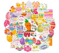 Autocollants Pâques 100pcs - Gommettes Thème Pâques pour Enfant, Stickers Décoration Pâque, Set d’Autocollants Œufs & Lapin
