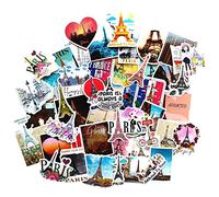 Autocollants Paris stickers gommettes autocollantes stickers voyage Tour Eiffel autocollant vintage autocollant ordinateur scrapbooking voyage scrapbooking souvenirs de Paris Souvenir