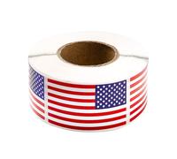 Autocollants patriotiques, décalcomanies drapeau américain pour véhicules, 1,2 x 2 pouces patriotique 4 juillet autocollants - 250 par rouleau de badges adhésifs pour pare-chocs automobiles jour de