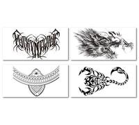 Autocollants Pectoraux À Base De Plantes, Tatouages Temporaires, Autocollants Inspirés Des Jus De Fruits, Lettrage Pour Les Épaules, Tatouages De Dragon Pour Hommes. 280 * 150MM