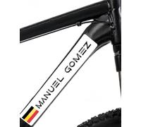 Autocollants personnalisés avec drapeau et nom à coller sur les vélos, scooters, motos, voitures et accessoires. Étiquettes en vinyle imperméables 100% personnalisables. (Color, Medium)