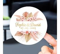 Autocollants personnalisés avec logo et nom d'entreprises en feuille d'or véritable, pour fête d'anniversaire, boîtes cadeaux, cadeaux de mariage, étiquettes de remerciement