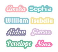 Autocollants personnalisés en vinyle imperméable pour bouteilles d'eau, gobelets, ordinateurs portables, casques, voitures et garderies - Texte, couleurs et polices personnalisables - Durable, passe