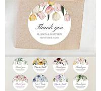 Autocollants personnalisés en vinyle pour dragées de mariage, étiquettes de remerciement pour événements, étiquette personnalisée (blanc, 4,5 cm)