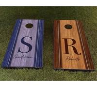Autocollants personnalisés en vinyle pour planches de cornhole - Couleur de bois au choix - Parfait pour les mariages et les réunions de famille