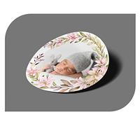 Autocollants personnalisés Mariage avec votre image dans le cadre de fleurs, étiquettes adhésives pour invitation mariage avec votre photo, baptême, fiançailles, communion, anniversaire (modèle 5)