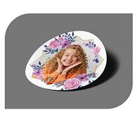 Autocollants personnalisés Mariage avec votre image dans le cadre de fleurs, étiquettes adhésives pour invitation mariage avec votre photo, baptême, fiançailles, communion, anniversaire (modèle 1)