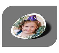 Autocollants personnalisés Mariage avec votre image dans le cadre de fleurs, étiquettes adhésives pour invitation mariage avec votre photo, baptême, fiançailles, communion, anniversaire (modèle 3)