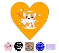 Autocollants personnalisés pour logo d'entreprise - Étiquettes personnalisées avec photo de nom - 50 à 1 000 autocollants en vinyle imperméable en forme de cœur (5,1 x 5,1 cm)