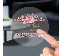 Autocollants personnalisés pour logo et nom d'entreprises, fête d'anniversaire, boîtes cadeaux, cadeaux de mariage, étiquettes de remerciement personnalisées (feuille transparente)