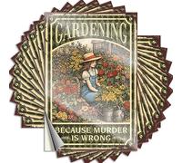 Autocollants personnalisés pour salle de bain - Imperméable - Gardening Because Murder is Wrong for Hydro Flask - Autocollant en vinyle confortable pour cadeau de vacances Tiki (8 x 12 cm)