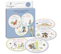Autocollants Peter Rabbit pour bébé | 24 autocollants pour marquer tous les jalons importants | Produit sous licence officielle | Parfait pour les cadeaux de fête prénatale, cadeaux de naissance pour