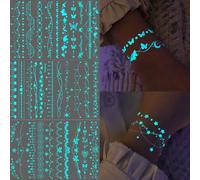 Autocollants Phosphorescents Pour,Imperméables 6 Pièces Autocollants Étoiles pour Corps - Fournitures pour Fêtes Anniversaire Mariage Plage Piscine Événements Sportifs Cosplay Adulte