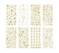 Autocollants Plantes Voyage Espace, Étiquette Flocons De Neige, Dorure, Scrapbooking, Papeterie Pour Journal Intime, Diy Bricolage, 8 Feuilles/Lot