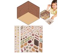 Autocollants pour album - 200 pièces de décalcomanies drôles de scène, paquet décoratif effet 3d, fournitures d'artisanat créatif | SECT AVIDERE MAISONS POUR DÉCORATIONS DU JOURNAL DE