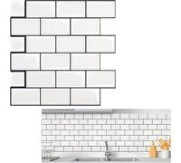 Autocollants pour carrelage 30x30cm PVC film pour carrelage 10 pièces-1 jeu de film décoratif autocollant carreaux adhésifs découpés décor carrelage(type E - blanc) CEEDIR