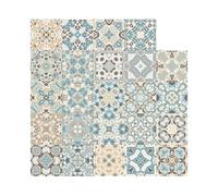 Autocollants pour carrelage, carreaux de peau et bâtons - Autocollants muraux adhésifs collants 24 pièces, Pattern Wallpaper s'accroche à la décoration de la maison rétro pour escaliers, bagn