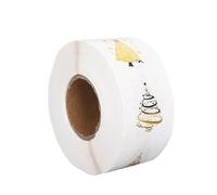 Autocollants Pour Cartes De Noël,500 Pièces Feuille D'arbre Transparente - Rouleau D'autocollants Noël Feuille Or Adhésif 2,5 Cm - Pour Famille Journal Carte D'invitation