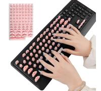 Autocollants pour clavier - Adhésif puissant, esthétique, mignon | Housse de clavier d'ordinateur portable pour ongles longs | pour femmes et filles - Faux ongles à pointe française pour la maison, le