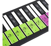 Autocollants pour clavier de piano, 88 touches amovibles, partitions de piano, notes de clavier électronique, autocollants pour débutants, apprentissage (Colorée)