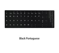 Autocollants pour clavier espagnol russe français anglais arabe portugais hébreu lettre Alphabet disposition autocollant pour ordinateur portable ordinateur de bureau - Type Black Portugal