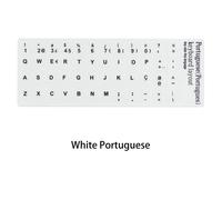 Autocollants pour clavier espagnol russe français anglais arabe portugais hébreu lettre Alphabet disposition autocollant pour ordinateur portable ordinateur de bureau - Type White Portugal