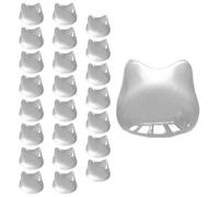 Autocollants pour clavier pour ongles longs - 24 pièces de couverture de touches avec design de tête de chat en relief | Autocollants auxiliaires transparents pour PC, ordinateur portable, bureau et