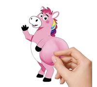 Autocollants pour , dessins animés amusants, 3D, arrière de cheval