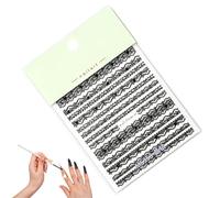 Autocollants Pour En Dentelle De À Rayures - Polyester 10 X 8 X 0,1 Cm 10 G - Décalcomanies Florales Imitation Pierres Précieuses - Accessoires Pour Ongles De Mariée, Adhésif Ṕour Man