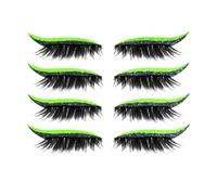 Autocollants pour eye-liner, autocollants pour eye-liner pailletés, 8 paires d'autocollants pour cils, autocollants réutilisables pour paupières et cils (Vert transparent)