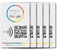 Autocollants pour Google Avis - Pack 5 QR & NFC - Laissez votre commentaire sur Google - iPhone & Android - Autocollant pour pousser vos critiques
