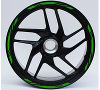 Autocollants pour jantes de moto 17'' pouces SET COMPLET DE RAYURES stickers pour jantes rayures bord strips roues Couleur au choix COD.D0009(LIME)